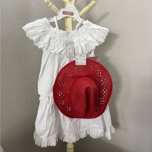 Tommy Bahama Siz 6 western Outfit 4 of July cotton skirt shirt hat belt country